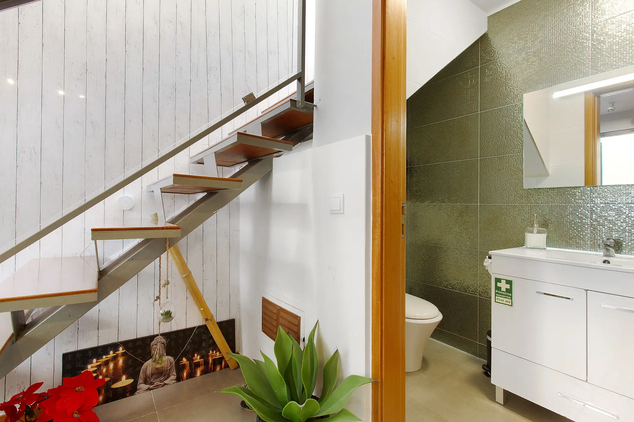 Guest bathroom next to the living area